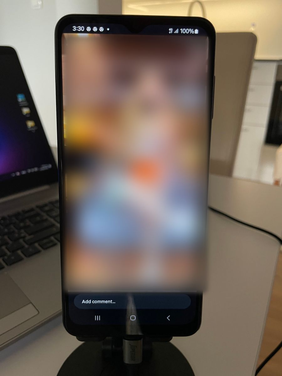 A posting phone running the automation
